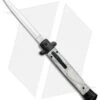 Mago White Marble Italian Stiletto OTF Auto Dagger (4.75" Satin)