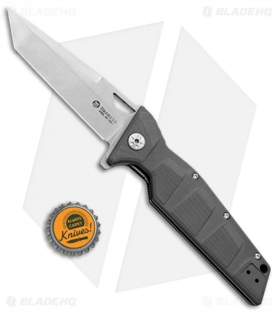 Maserin Artiglio Tanto Knife Steel/Dark Gray G10 (3.75" Stonewash) 420G10S 4 Maserin Artiglio Tanto Knife Steel/Dark Gray G10 (3.75" Stonewash) 420G10S - Image 4