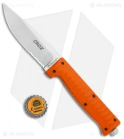Maserin Croz Fixed Blade Hunting Knife Orange G-10 (4.3" Satin Serr) -SOG Store Maserin Croz N690 Orange G 10 976 G10A BHQ 76820 jr bottlecap