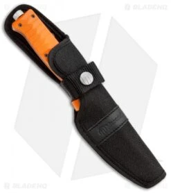 Maserin Croz Fixed Blade Hunting Knife Orange G-10 (4.3" Satin Serr) -SOG Store Maserin Croz N690 Orange G 10 976 G10A BHQ 76820 jr sheath