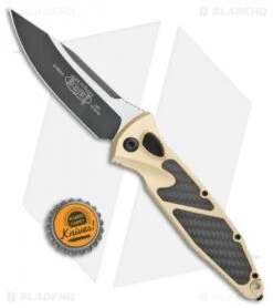 Microtech Socom Elite S/E Automatic Knife Gold/CF (4" Two-Tone) 160A-1CGCFI -SOG Store Microtech Socom Elite SE Auto Gold CF TT 160A 1CGCFI BHQ 108656 jr bottlecap