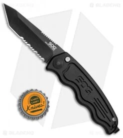 Mini SOG TAC Automatic Knife (Black Tanto Serr) ST-13 -SOG Store Mini SOG TAC Auto Black Tanto Serr ST 13 BHQ 3164 jr bottlecap