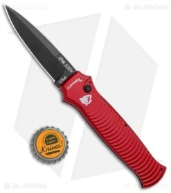 Piranha Bodyguard Automatic Red Tactical (3.3" Black Plain) -SOG Store Piranha Bodyguard Auto Red Tactical Black BHQ 0488 jr bottlecap