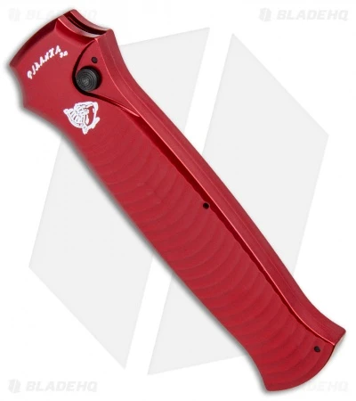 Piranha Bodyguard Automatic Knife Red Tactical (3.3" Black Serr) 2 Piranha Bodyguard Automatic Knife Red Tactical (3.3" Black Serr) - Image 2