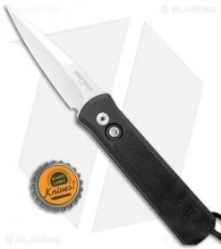 Pro-Tech GSD Godson Automatic Knife Black Aluminum Black Leather (3.15" Mirror) -SOG Store Pro Tech GSD Godson Auto Black Aluminum Black Leather Mirror 7GSD 10 BHQ 122297 jr bottlecap