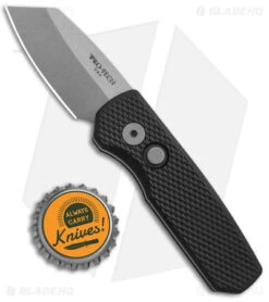 Pro-Tech Runt 5 Reverse Tanto Automatic Knife Textured Black (1.9" SW) Magnacut -SOG Store Pro Tech Runt 5 Reverse Tanto Auto Textured Black SW BHQ 178178 jr bottlecap
