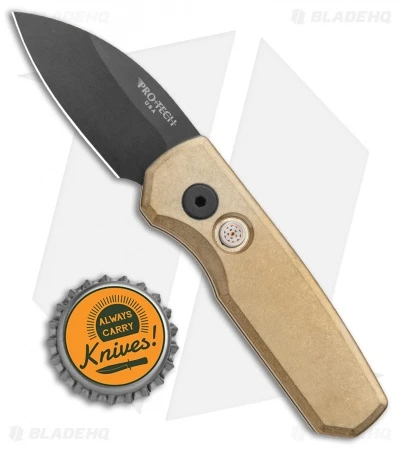 Pro-Tech Runt 5 Wharncliffe Knife Stonewashed Bronze (2" DLC Black) 4 Pro-Tech Runt 5 Wharncliffe Knife Stonewashed Bronze (2" DLC Black) - Image 4