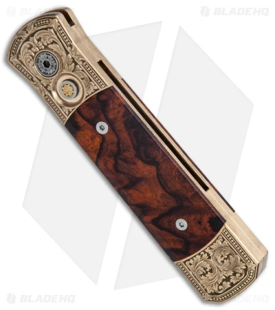 Pro-Tech Godson Ultimate Custom Automatic Knife Bronze Al/Ironwood (3.2" Dam) 2 Pro-Tech Godson Ultimate Custom Automatic Knife Bronze Al/Ironwood (3.2" Dam) - Image 2