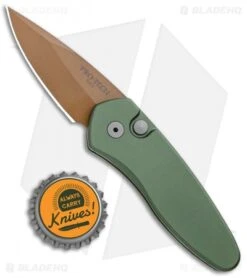 Pro-Tech Sprint Desert Warrior Automatic Knife OD Green (1.95" Copper) -SOG Store Protech Sprint Desert Warrior Auto OD Green Copper 2907 DW BHQ 96339 jr bottlecap