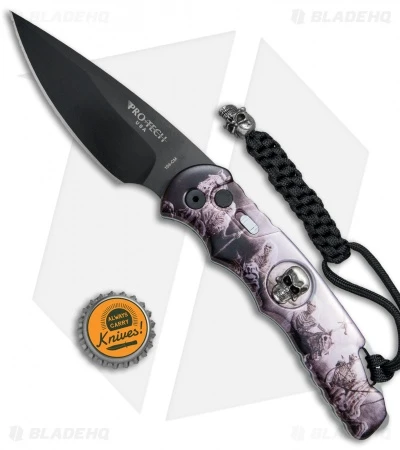 Pro-Tech TR-4 Skull Custom Automatic Knife Four Horsemen Scene (4" Black) 5 Pro-Tech TR-4 Skull Custom Automatic Knife Four Horsemen Scene (4" Black) - Image 5