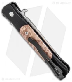 Pro-Tech The Don Automatic Knife 1706 W/ Maple Burl (3.5" Satin) -SOG Store Protech The Don Auto Maple Burl Satin 1706 BHQ 8549 jr side