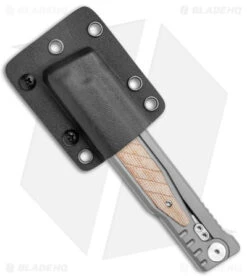 Reate Knives Reate EXO Gravity Tanto Knife Titanium/Natural Micarta (3.75" Satin) 11 Reate Knives Reate EXO Gravity Tanto Knife Titanium/Natural Micarta (3.75" Satin) -SOG Store Reate EXO Tanto Gravity Knife Ti Natural Brown Micarta Satin BHQ 140047 jr sheath