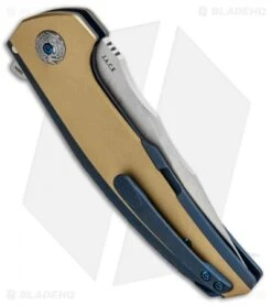 Reate Knives Reate J.A.C.K. Integral Knife Blue Titanium/Brass (3.94" Satin) -SOG Store Reate J.A.C.K. Integral Blue Ti Brass Satin BHQ 87841 jr side