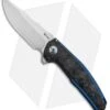 Reate Knives Reate J.A.C.K. Integral Knife Blue Titanium/Marble Carbon Fiber (3.94" Satin)