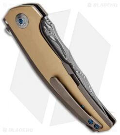 Reate Knives Reate J.A.C.K. Integral Knife Bronze Titanium/Brass (3.94" Damasteel) 6 Reate Knives Reate J.A.C.K. Integral Knife Bronze Titanium/Brass (3.94" Damasteel) -SOG Store Reate J.A.C.K. Integral Bronze Ti Brass Damasteel BHQ 87844 jr side