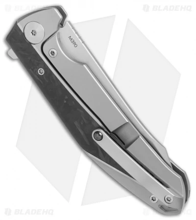 Reate Knives Reate K-1 Frame Lock Flipper Knife Marble Carbon Fiber/Ti (3.8" M390 Hand Satin) 2 Reate Knives Reate K-1 Frame Lock Flipper Knife Marble Carbon Fiber/Ti (3.8" M390 Hand Satin) - Image 2