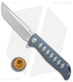 Reate Knives Reate K-2 Frame Lock Knife Blue Ti W/ Silver Diamonds (3.8" Satin) -SOG Store Reate K 2 blue ti silver diamonds satin BHQ 74966 er bottlecap