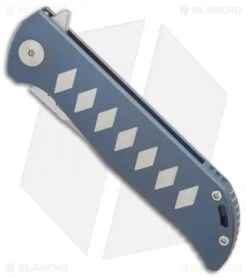 Reate Knives Reate K-2 Frame Lock Knife Blue Ti W/ Silver Diamonds (3.8" Satin) -SOG Store Reate K 2 blue ti silver diamonds satin BHQ 74966 er spine