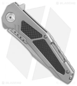 Reate Knives Reate K-3 Tanto Frame Lock Flipper Knife Carbon Fiber/Ti (3.875" Satin) -SOG Store Reate K 3 tanto cf ti satin BHQ 74999 er spine