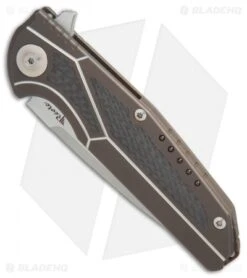 Reate Knives Reate K-4 Frame Lock Flipper Knife Bronze Ti/Carbon Fiber (3.75" Satin) 6 Reate Knives Reate K-4 Frame Lock Flipper Knife Bronze Ti/Carbon Fiber (3.75" Satin) -SOG Store Reate K 4 bronze ti cf satin BHQ 75001 er spine