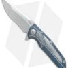 Reate Knives Reate K-4 Frame Lock Flipper Knife Blue Ti/Damascus (3.75" Satin)