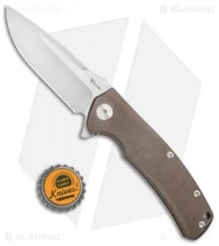 Reate Knives Mini Horizon-D Frame Lock Knife Bronze Ti (3.4" Satin) -SOG Store Reate Knives Mini Horizon D Bronze Satin BHQ 78521 jr bottlecap