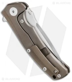 Reate Knives Mini Horizon-D Frame Lock Knife Bronze Ti (3.4" Satin) -SOG Store Reate Knives Mini Horizon D Bronze Satin BHQ 78521 jr side