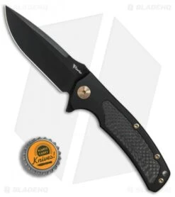Reate Knives Mini Horizon-D Knife Black Ti W/Carbon Fiber Inlay (3.4" Black) -SOG Store Reate Knives Mini Horizon D black Ti carbon fiber inlay black BHQ 78527 er bottlecap
