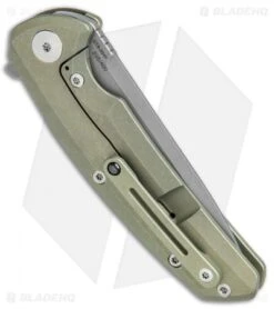 Reate Knives New Epoch Frame Lock Knife Gold Ti W/Mokuti Inlay (3.5" Stonewash) -SOG Store Reate Knives New Epoch FL Gold Ti Mokuti Inlay SW BHQ 37647 jr side