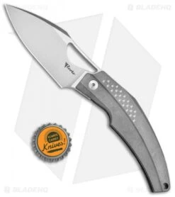 Reate Knives Reate Tashi Bharucha Baby Machine Frame Lock Knife Blasted Ti (3.25" Satin) -SOG Store Reate Tashi Bharucha Baby Machine FL Blasted Ti Satin BHQ 83610 jr bottlecap