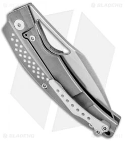 Reate Knives Reate Tashi Bharucha Baby Machine Frame Lock Knife Blasted Ti (3.25" Satin) -SOG Store Reate Tashi Bharucha Baby Machine FL Blasted Ti Satin BHQ 83610 jr side