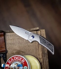 Reate Knives Reate Tashi Bharucha T2500 Frame Lock Flipper Knife Marble CF (2.5" Satin) 9 Reate Knives Reate Tashi Bharucha T2500 Frame Lock Flipper Knife Marble CF (2.5" Satin) -SOG Store Reate Tashi Bharucha T2500 Frame Lock Flipper Knife Marble CF Satin BHQ 92863 kp wood crate web