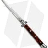 SKM AB 11" Italian Stiletto Automatic Knife Red Swirl (5" Satin Bayonet)