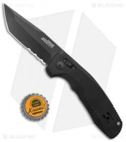 SOG Knives SOG-TAC AU Tanto Automatic Knife Black Aluminum (3.4" Black Serr) 7 SOG Knives SOG-TAC AU Tanto Automatic Knife Black Aluminum (3.4" Black Serr) -SOG Store SOG Knives SOG TAC AU Auto Tanto Black Black Serr BHQ 119261 jr bottlecap