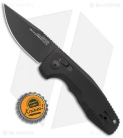 SOG Knives SOG-TAC AU Compact Automatic Knife Black (3" Black) -SOG Store SOG Knives SOG TAC AU Compact Auto Black Black 15 38 07 57 BHQ 119252 jr bottlecap