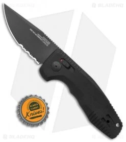 SOG Knives SOG-TAC AU Compact Automatic Knife Black (3" Black Serr) -SOG Store SOG Knives SOG TAC AU Compact Auto Black Black Serr 15 38 08 57 BHQ 119253 jr bottlecap