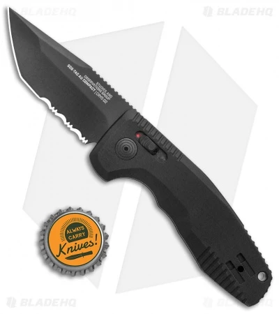 SOG Knives SOG-TAC AU Compact Tanto Automatic Knife Aluminum (2.9" Black Serr) 4 SOG Knives SOG-TAC AU Compact Tanto Automatic Knife Aluminum (2.9" Black Serr) - Image 4