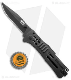 SOG SlimJim Black Assisted Opening Knife (3.18" Black Plain) SJ-32 -SOG Store SOG SlimJim Black Assisted Opening Black BHQ 11534 jr bottlecap