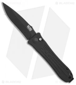 SOG Strat Ops Automatic Knife Black Canvas Micarta (3.5" Black)