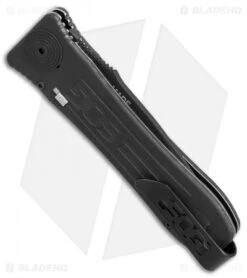 SOG Strat Ops Automatic Knife Black Canvas Micarta (3.5" Black) -SOG Store SOG Strat Ops black canvas micarta black BHQ 52429 er side