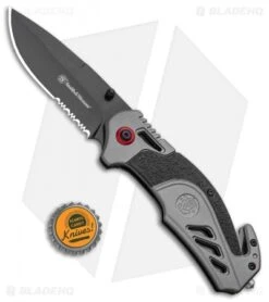 S&W S.A. Thumb Stud Spring Assisted Knife Aluminum (3.25" Black) -SOG Store SW S.A. Thumb Stud Spring Assisted Knife Aluminum Black BHQ 93635 kp bottle cap