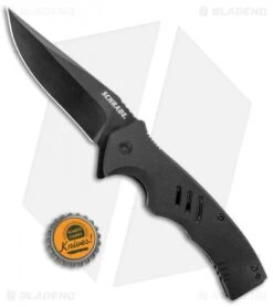Schrade Sentiment Flipper Liner Lock Knife Black G-10 (3.8" Black AUS-8) -SOG Store Schrade G 10 UG Drop Black Oxide AUS 8 Steel G 10 Handle 1136031 BHQ 125130 jr bottlecap