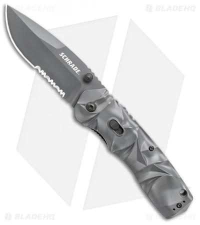 Schrade MAGIC Dual Action Spring Assisted Knife Gray (3.375" Gray Serr) SCHA12S 1 Schrade MAGIC Dual Action Spring Assisted Knife Gray (3.375" Gray Serr) SCHA12S