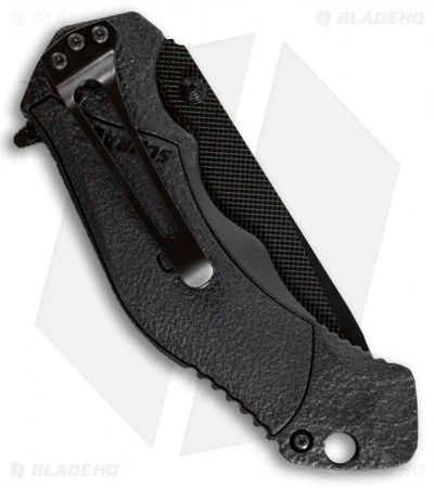Schrade SCHA4BTS Tanto Spring Assisted Knife (3.375" Black Serr) 2 Schrade SCHA4BTS Tanto Spring Assisted Knife (3.375" Black Serr) - Image 2