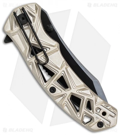 Schrade Shizzle MAGIC Spring Assisted Knife Champagne (3.375" Black Serr) 2 Schrade Shizzle MAGIC Spring Assisted Knife Champagne (3.375" Black Serr) - Image 2