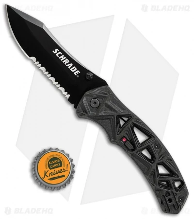 Schrade Shizzle MAGIC Spring Assisted Knife Black (3.375" Black Serr) 4 Schrade Shizzle MAGIC Spring Assisted Knife Black (3.375" Black Serr) - Image 4