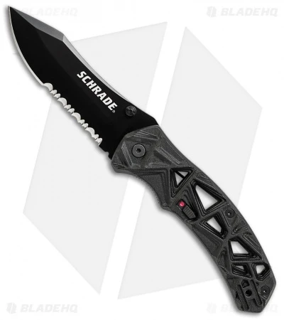 Schrade Shizzle MAGIC Spring Assisted Knife Black (3.375" Black Serr) 1 Schrade Shizzle MAGIC Spring Assisted Knife Black (3.375" Black Serr)