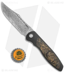 Sharp By Design Mini Tempest Marble Gold Carbonplate Bowie (3.5" Damasteel) -SOG Store Sharp By Design Mini Tempest Black Marble Gold Carbonplate Bowie Damasteel BHQ 124579 jr bottlecap