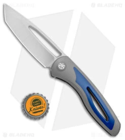 Sharp By Design Apex Front Flipper Tanto Knife Blue/Gray Titanium (Satin S90V) -SOG Store Sharp by Design Apex Gray Blue Tanto Front Flipper BHQ 175077 jr bottlecap
