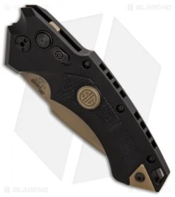 Hogue Sig Sauer EX-A05 Spear Point Automatic Knife Black (3.5" FDE) 36530 -SOG Store Sig Knives EX A05 Spear Point FDE SW BHQ 84600 er spine